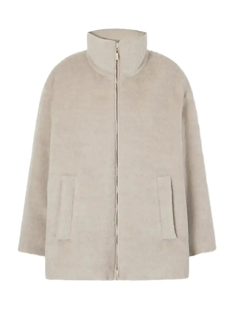 Arancio Reversible Brushed Alpaca And Virgin Wool-blend And Shell Down Jacket