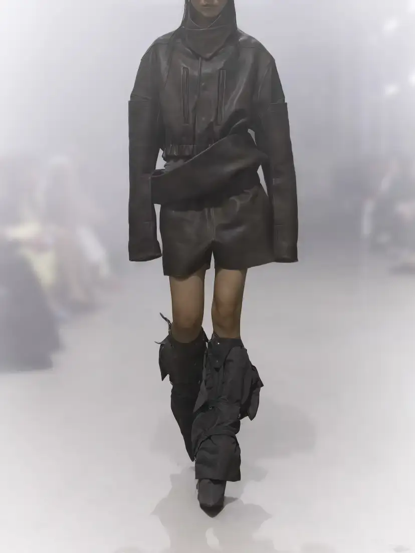 Rick Owens Cropped Funnel-neck Leather Jacket | Thumbnail 6 Rick Owens Cropped Funnel-neck Leather Jacket | Thumbnail 6