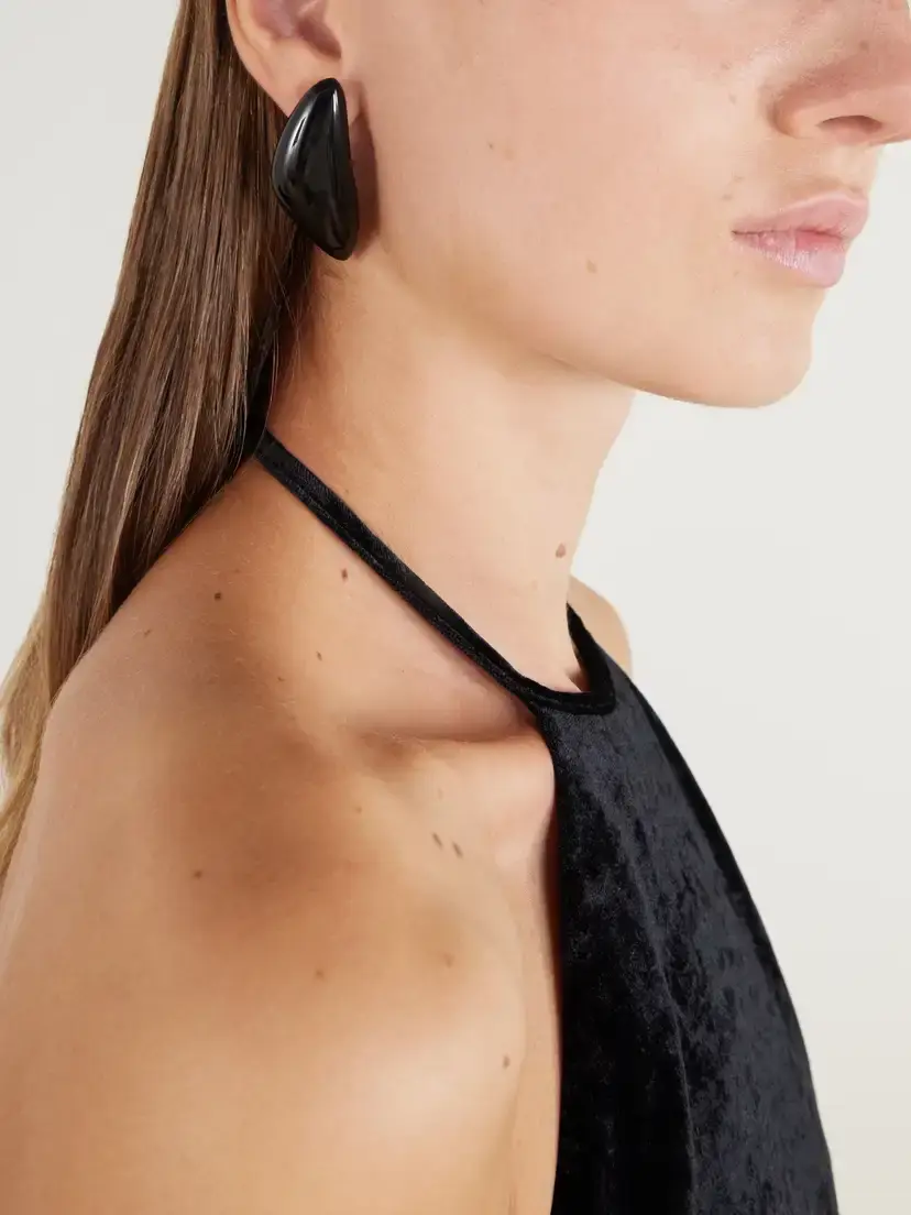 CAMILLE SURAULT Black Dowdow Resin And Sterling Silver Earrings | Thumbnail 2 CAMILLE SURAULT Black Dowdow Resin And Sterling Silver Earrings | Thumbnail 2
