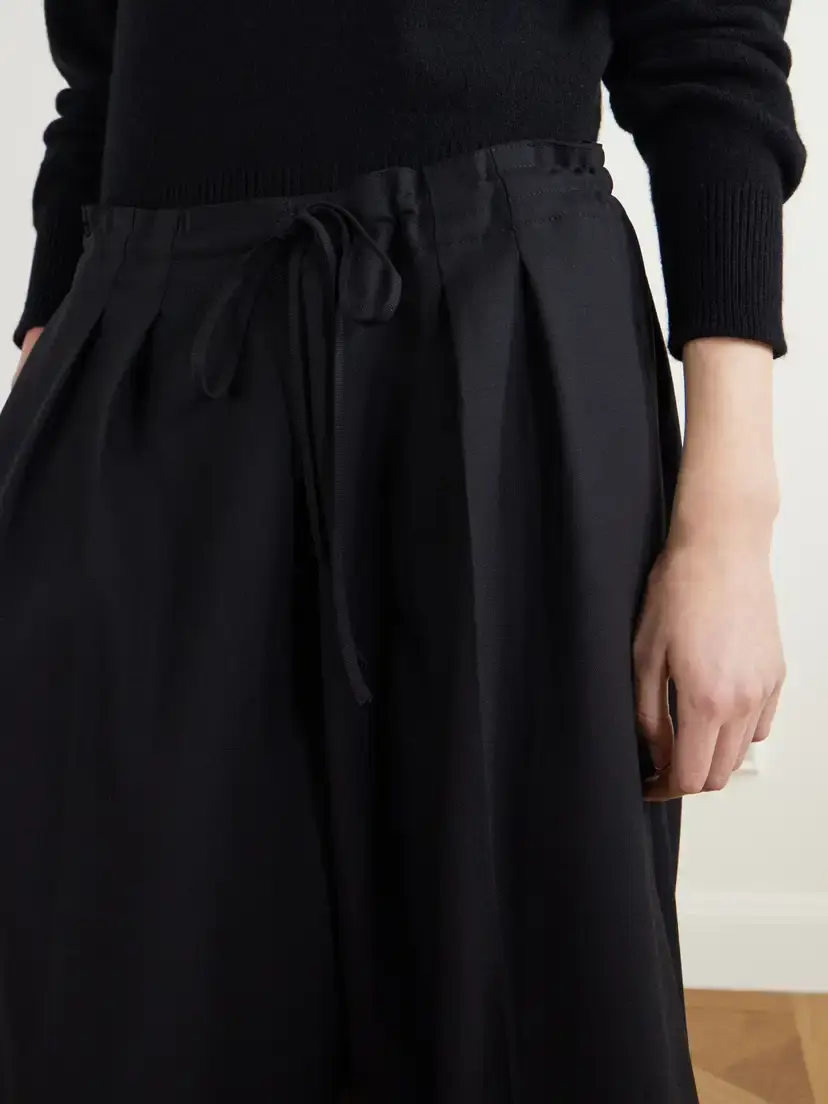 Maria McManus Cropped Drawstring Wool-blend Crepe Wide-leg Pants | Thumbnail 5