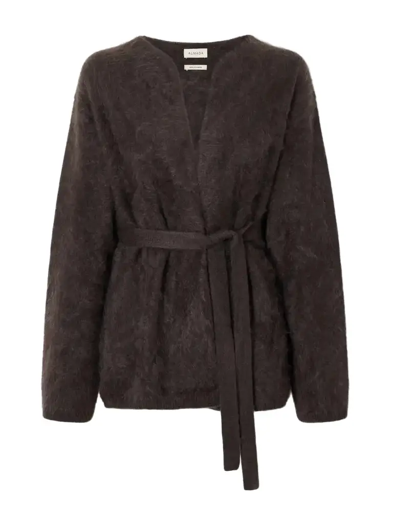 Aria Belted Brushed Cashmere Cardigan