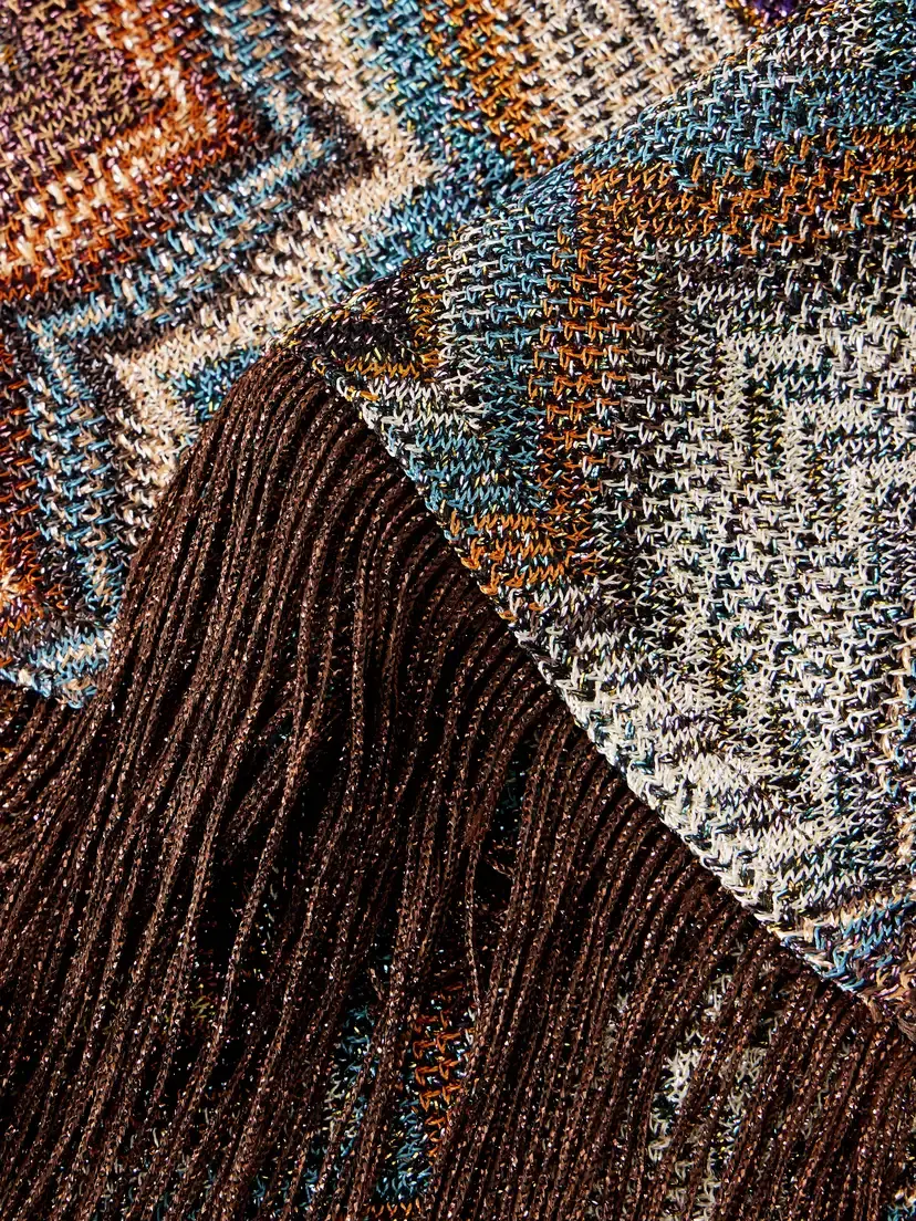 Missoni Fringed Striped Metallic Crochet-knit Scarf | Thumbnail 4 Missoni Fringed Striped Metallic Crochet-knit Scarf | Thumbnail 4