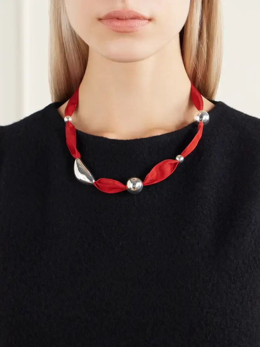 CAMILLE SURAULT Grigri Sterling Silver And Silk Necklace - Red | Thumbnail 2 CAMILLE SURAULT Grigri Sterling Silver And Silk Necklace - Red | Thumbnail 2