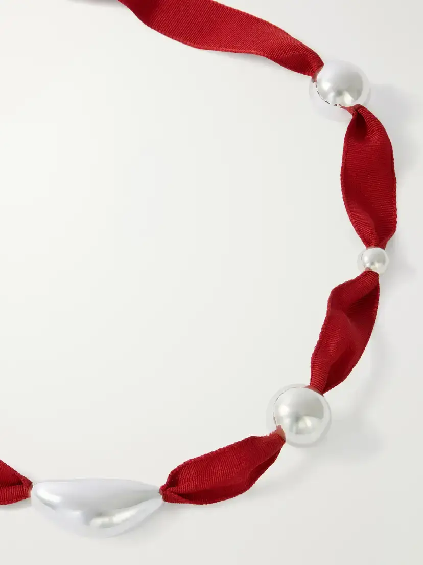 CAMILLE SURAULT Grigri Sterling Silver And Silk Necklace - Red | Thumbnail 4 CAMILLE SURAULT Grigri Sterling Silver And Silk Necklace - Red | Thumbnail 4