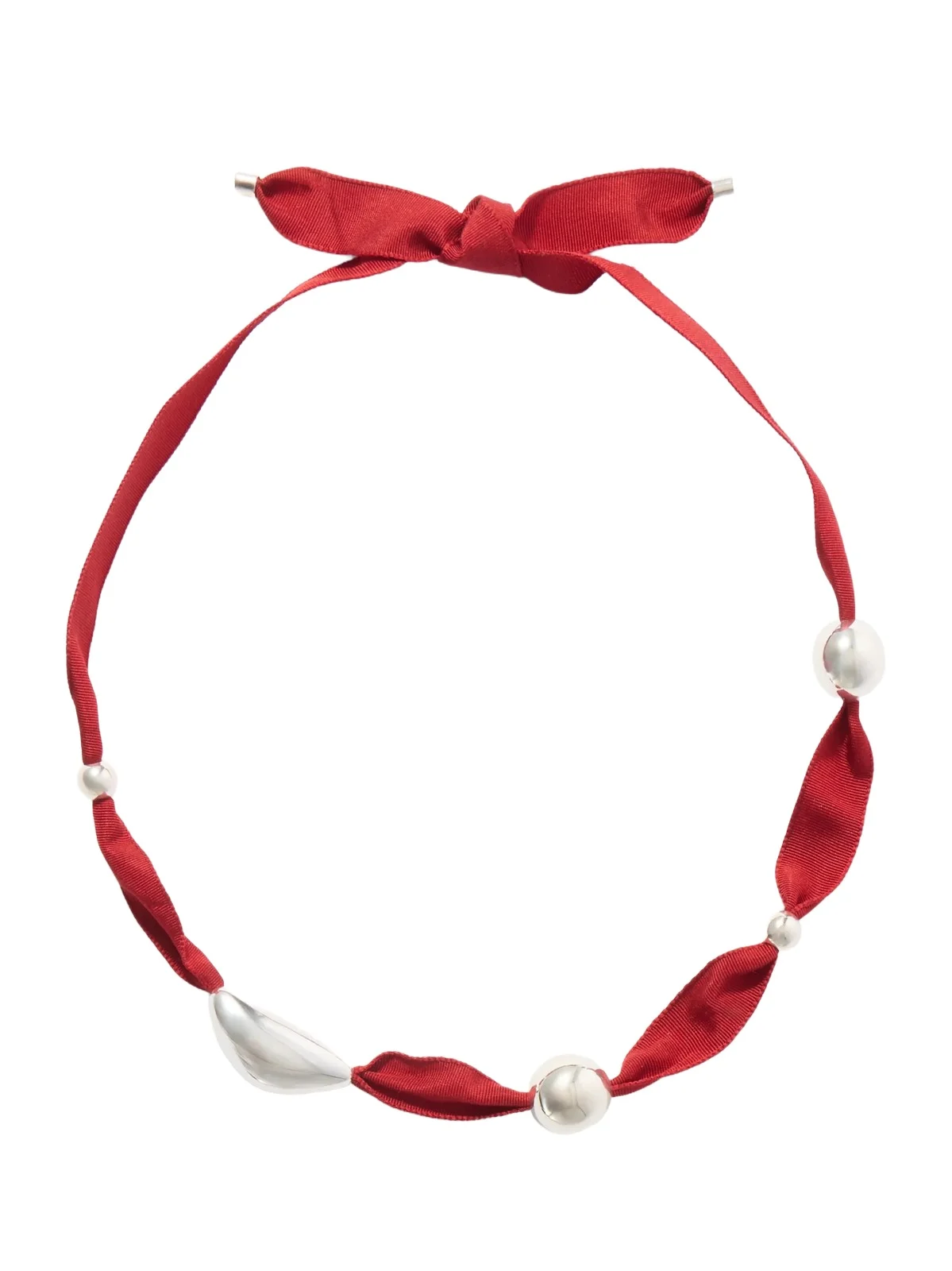 CAMILLE SURAULT Grigri Sterling Silver And Silk Necklace - Red