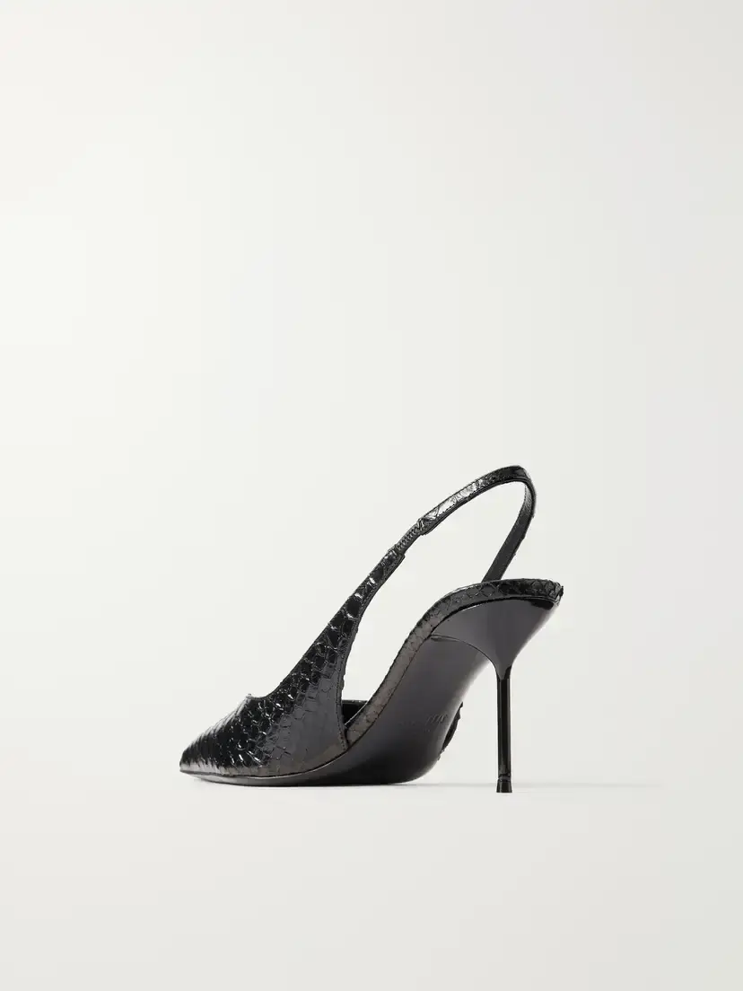 Paris Texas Lidia 70 Snake-effect Leather Slingback Pumps | Thumbnail 3
