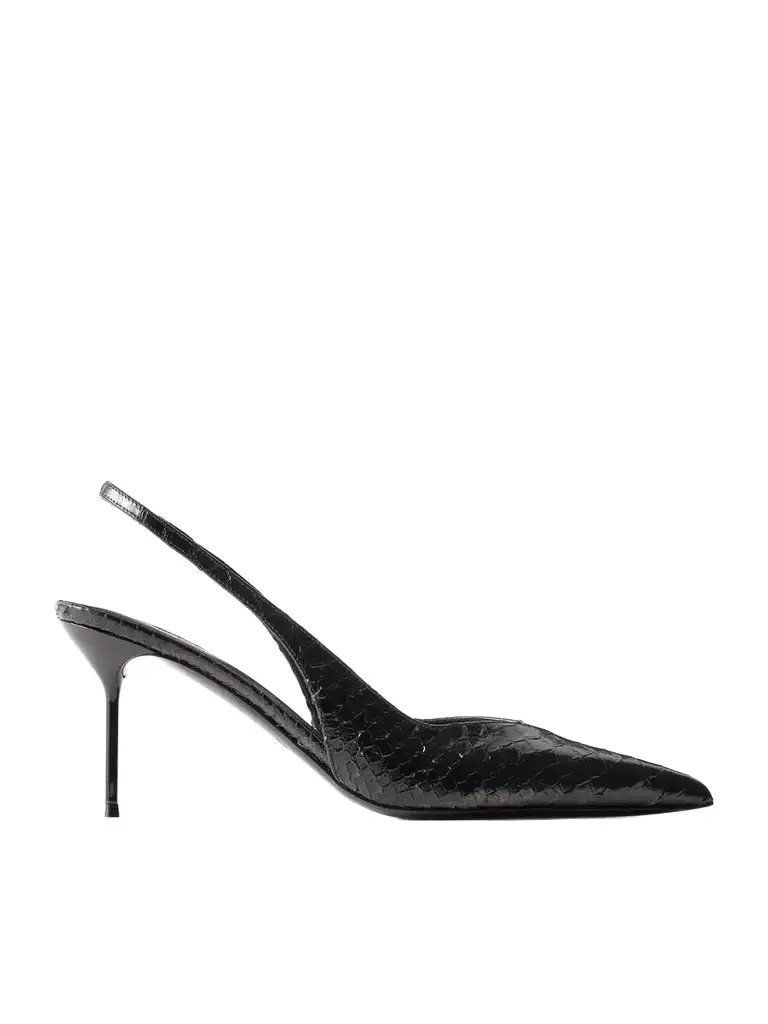Lidia 70 Snake-effect Leather Slingback Pumps Lidia 70 Snake-effect Leather Slingback Pumps