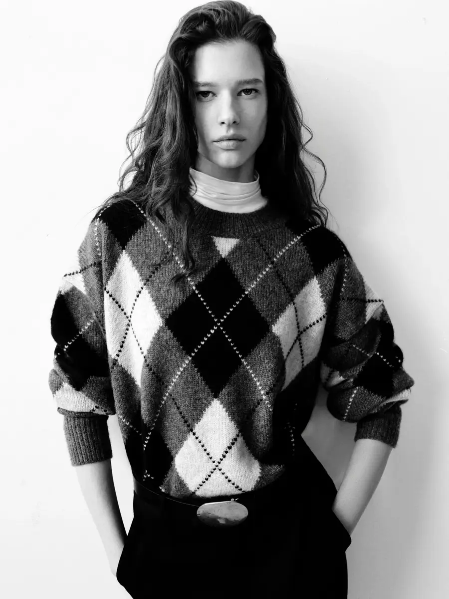 Nili Lotan Donnika Cashmere-Silk Argyle Sweater | Thumbnail 2 Nili Lotan Donnika Cashmere-Silk Argyle Sweater | Thumbnail 2