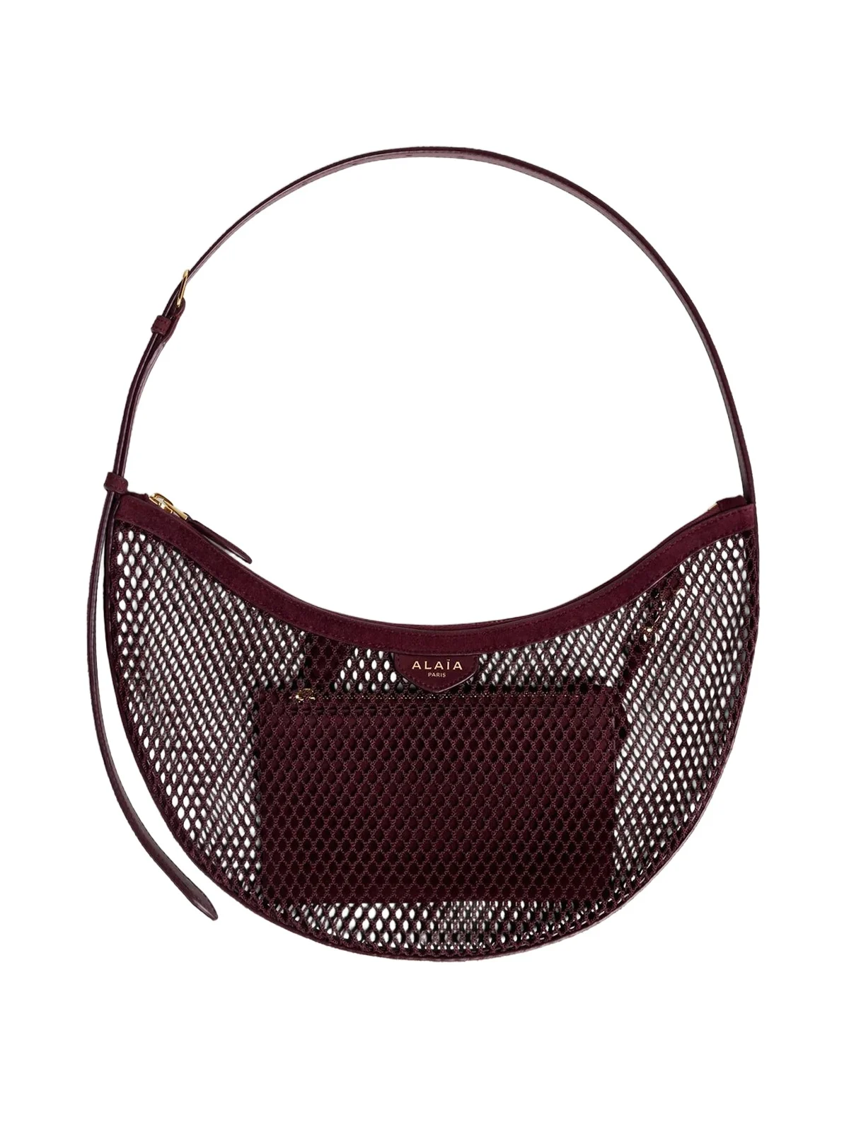 Alaïa Fishnet and Suede One Piece Demi Lune Bag