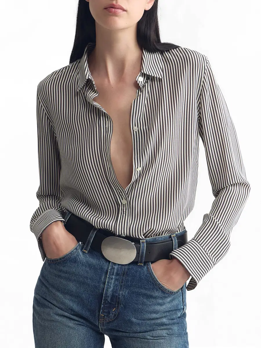 Nili Lotan Gaia Striped Silk Shirt | Thumbnail 3 Nili Lotan Gaia Striped Silk Shirt | Thumbnail 3
