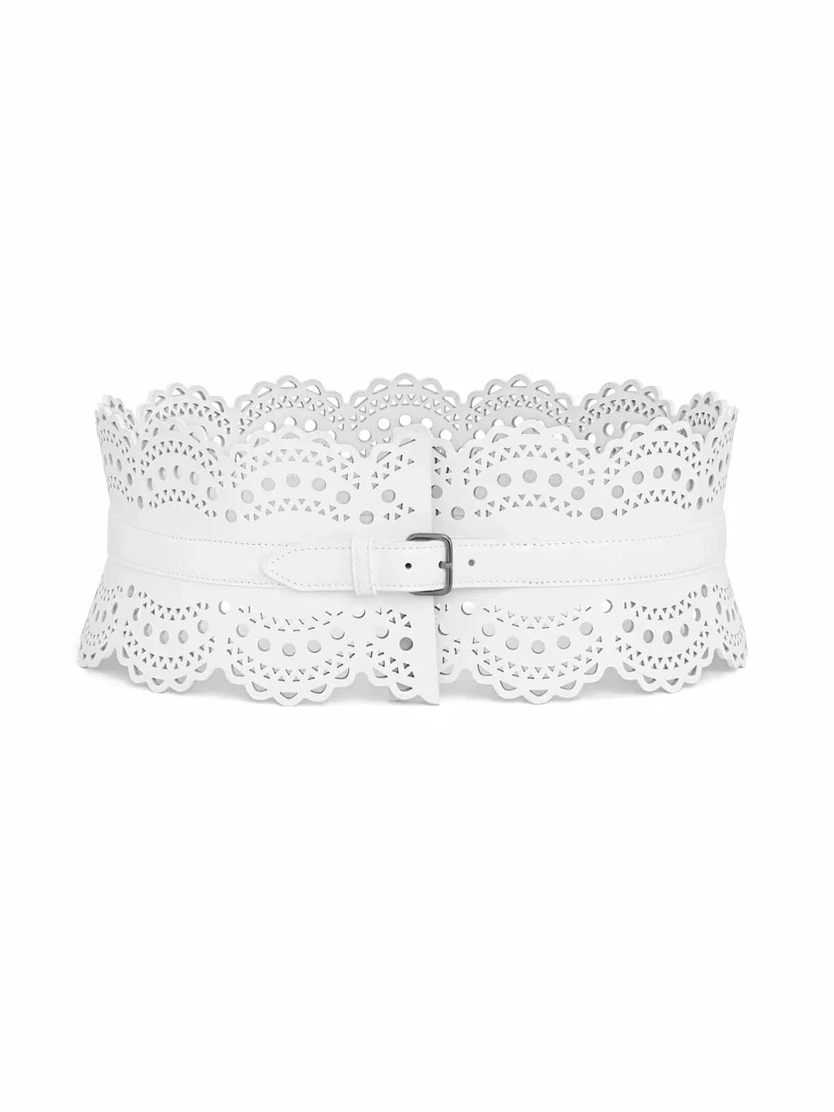 ALAÏA Perforated Vienne Calfskin Bustier Belt