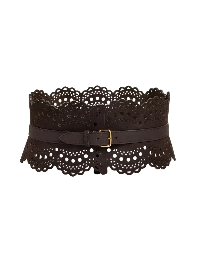 Alaïa Perforated Vienne Nubuck Bustier Belt