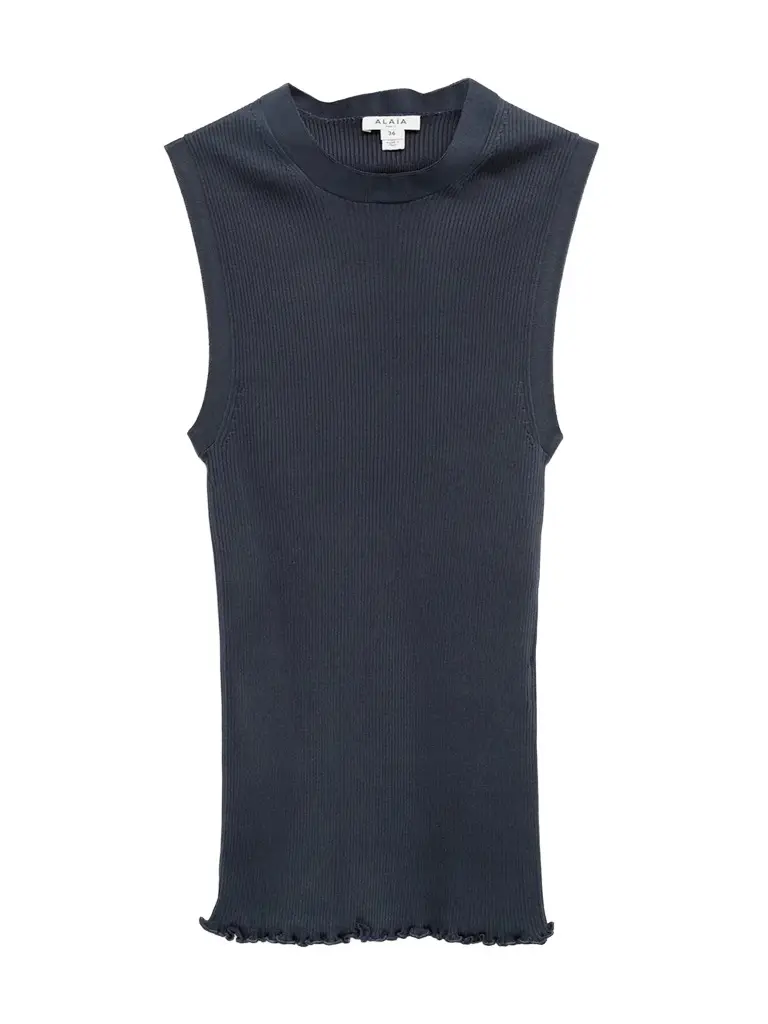 Alaïa Silk Ribbed Knit Tank