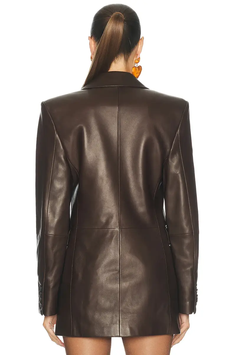 Saint Laurent Leather Blazer | Thumbnail 3