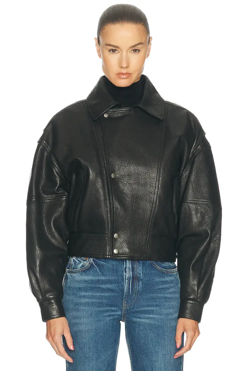 Saint Laurent Oversized Leather Jacket | Thumbnail 2 Saint Laurent Oversized Leather Jacket | Thumbnail 2