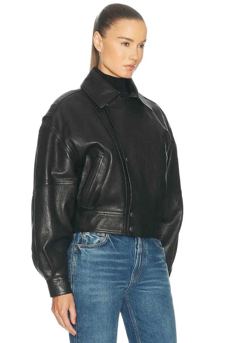 Saint Laurent Oversized Leather Jacket | Thumbnail 3 Saint Laurent Oversized Leather Jacket | Thumbnail 3