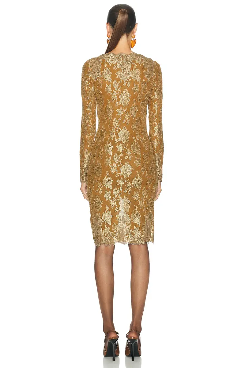 Saint Laurent Floral Lace Long Sleeve Dress | Thumbnail 3 Saint Laurent Floral Lace Long Sleeve Dress | Thumbnail 3