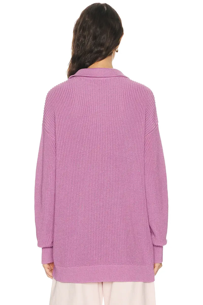 DONNI. The Heavy Cotton Knit Polo Sweater | Thumbnail 3 DONNI. The Heavy Cotton Knit Polo Sweater | Thumbnail 3