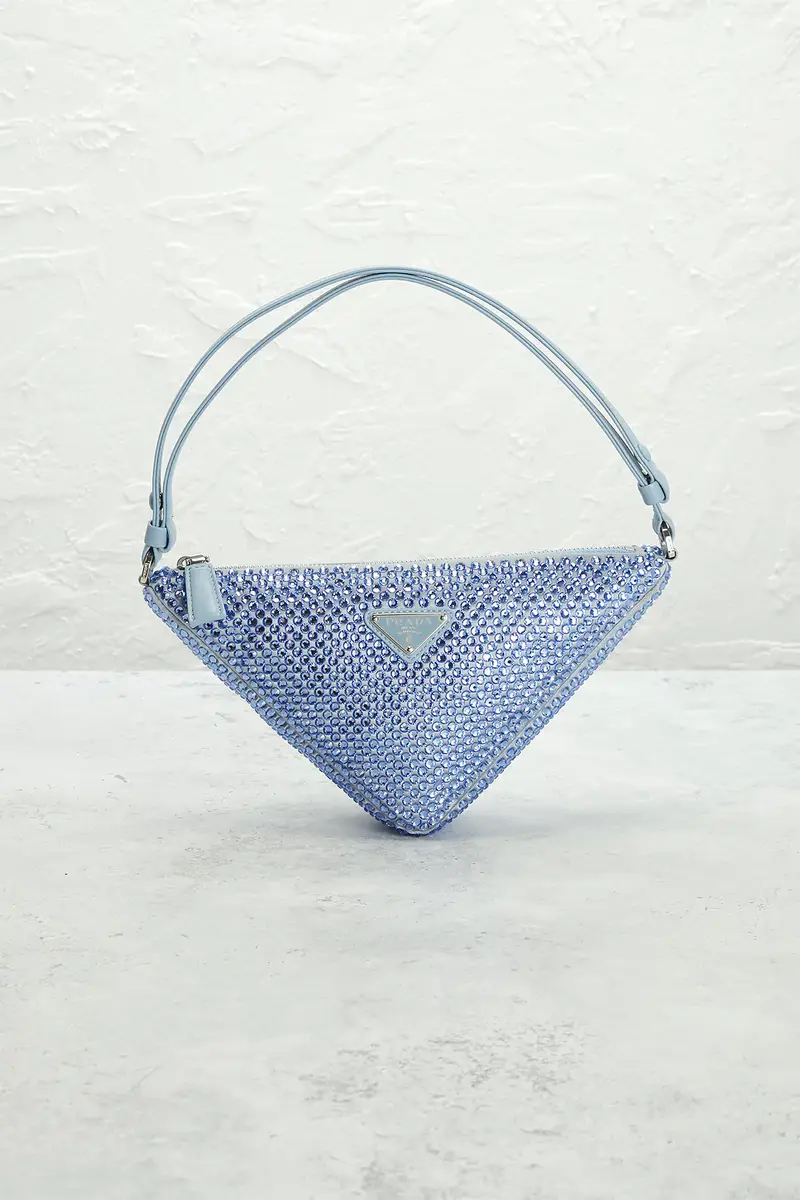Prada Prada Satin Crystal Triangle Pouch | Thumbnail 2 Prada Prada Satin Crystal Triangle Pouch | Thumbnail 2