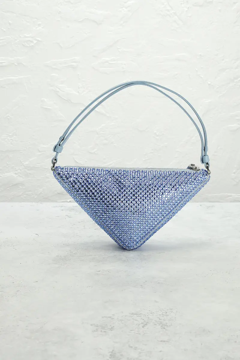 Prada Prada Satin Crystal Triangle Pouch | Thumbnail 3 Prada Prada Satin Crystal Triangle Pouch | Thumbnail 3