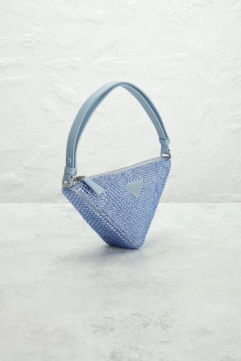 Prada Prada Satin Crystal Triangle Pouch | Thumbnail 4 Prada Prada Satin Crystal Triangle Pouch | Thumbnail 4