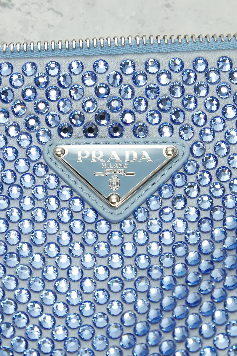 Prada Prada Satin Crystal Triangle Pouch | Thumbnail 6 Prada Prada Satin Crystal Triangle Pouch | Thumbnail 6