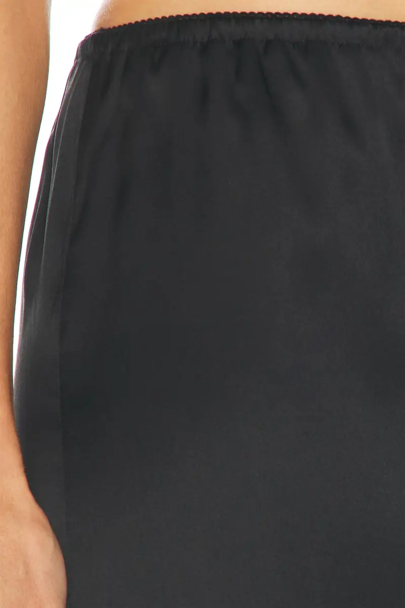Saint Laurent Lace Trimmed Satin Midi Skirt | Thumbnail 6