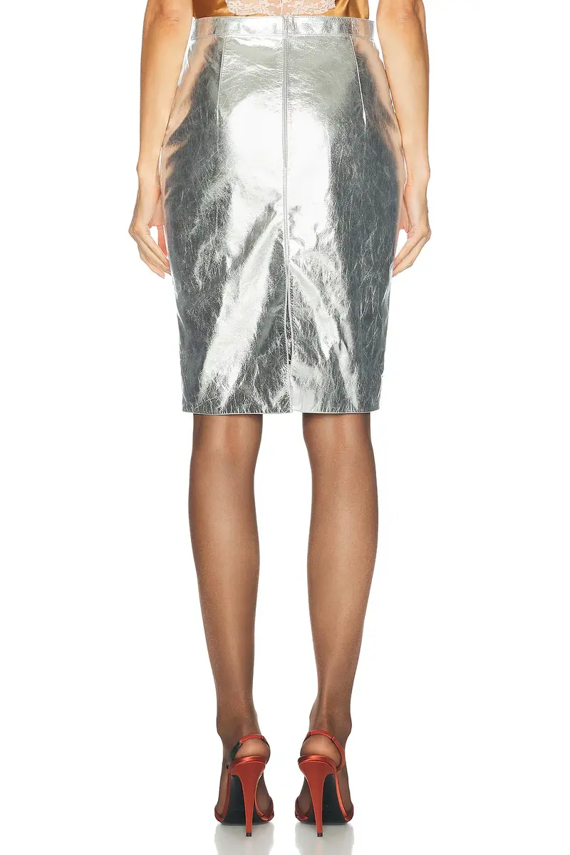 Saint Laurent Leather Pencil Skirt | Thumbnail 4