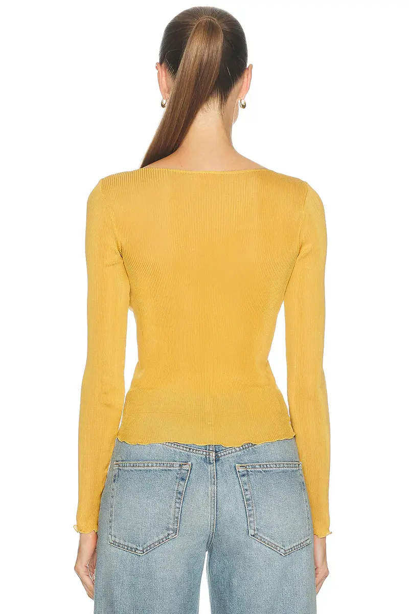 Saint Laurent Cassandre V Neck Top | Thumbnail 3 Saint Laurent Cassandre V Neck Top | Thumbnail 3