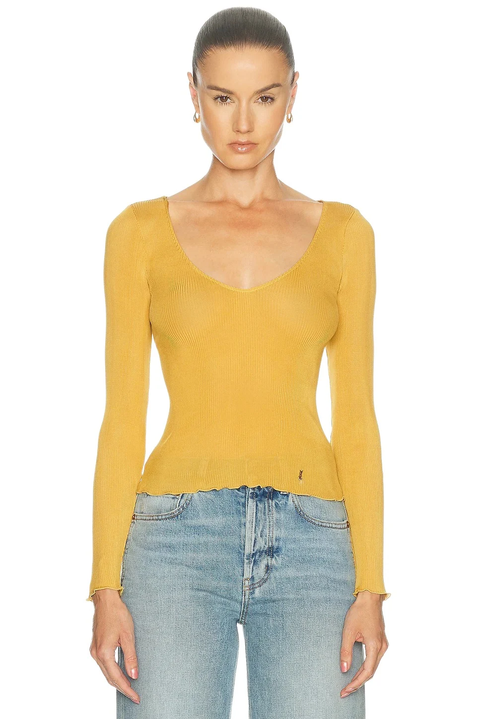 Saint Laurent Cassandre V Neck Top
