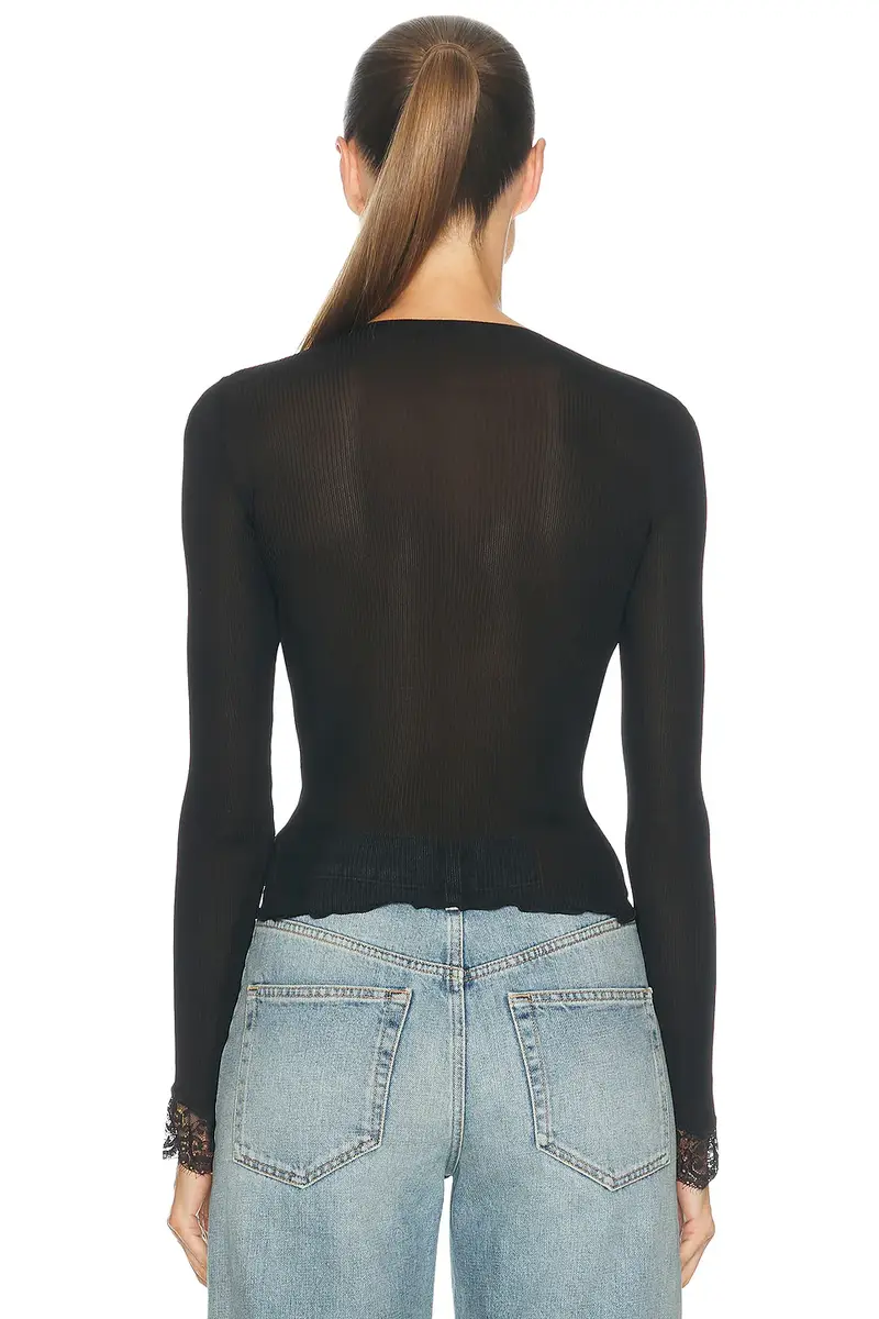Saint Laurent Lace Trimmed Top | Thumbnail 3 Saint Laurent Lace Trimmed Top | Thumbnail 3