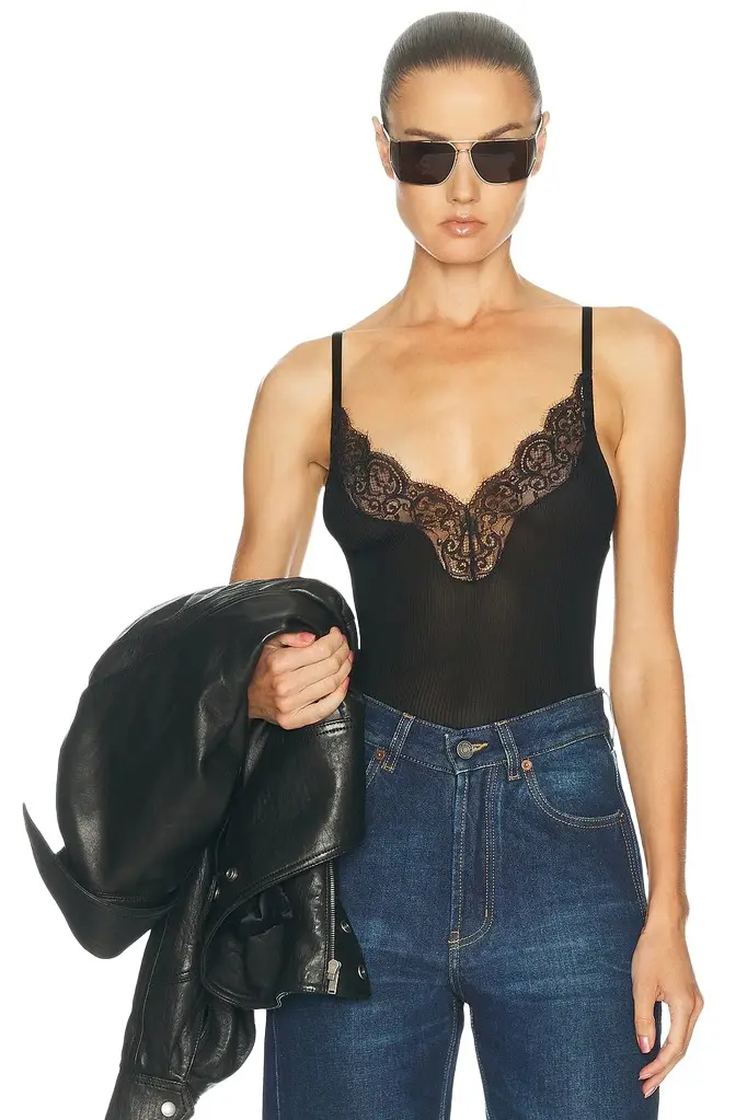 Lace Trimmed Bodysuit Lace Trimmed Bodysuit