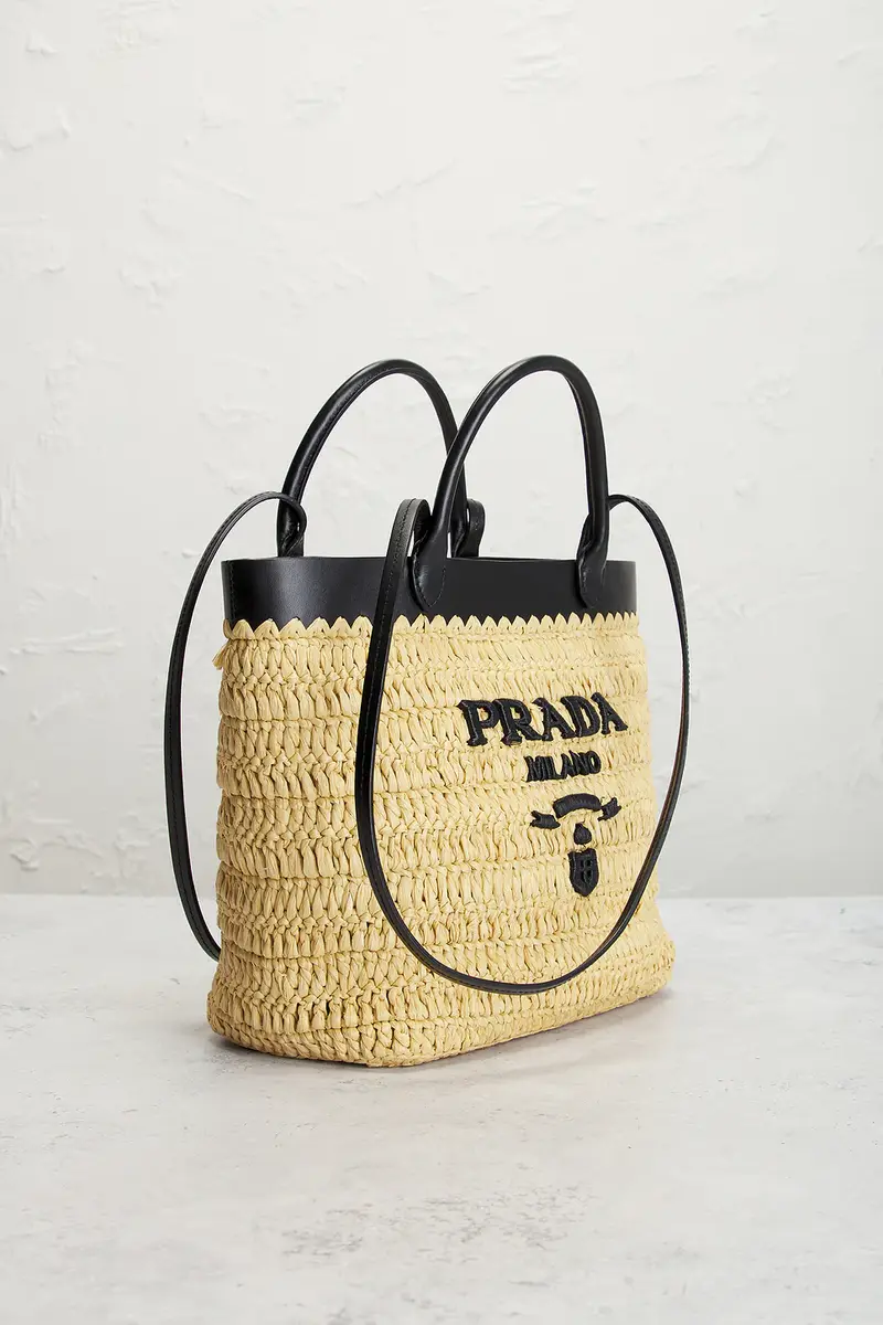 Prada Prada Raffia Tote Bag | Thumbnail 4 Prada Prada Raffia Tote Bag | Thumbnail 4