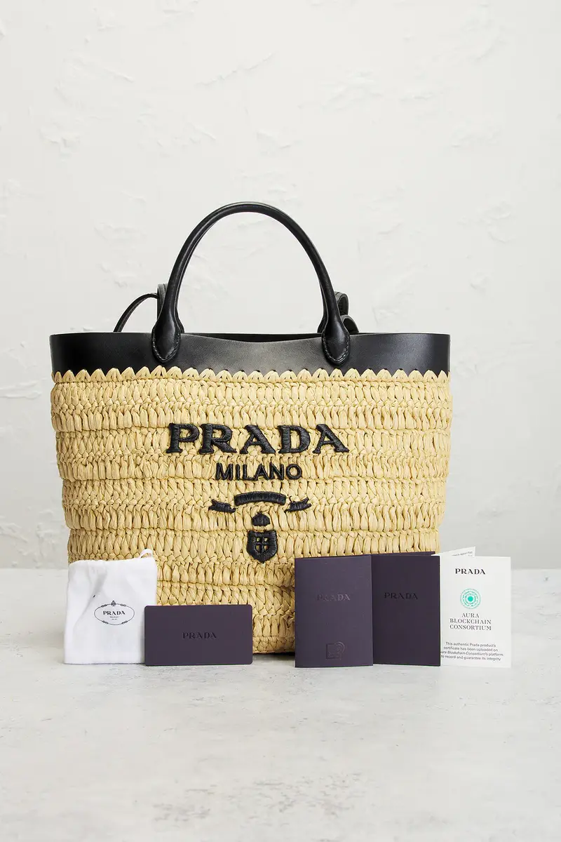 Prada Prada Raffia Tote Bag | Thumbnail 9 Prada Prada Raffia Tote Bag | Thumbnail 9