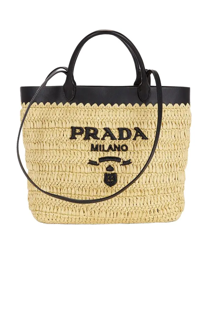 Prada Prada Raffia Tote Bag | Thumbnail 1 Prada Prada Raffia Tote Bag | Thumbnail 1