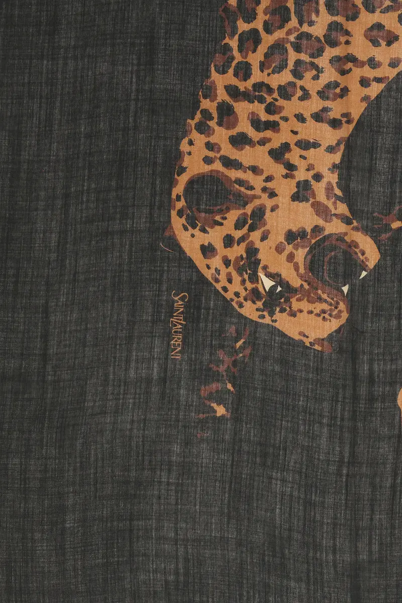 Saint Laurent Leopard Stole Scarf | Thumbnail 3