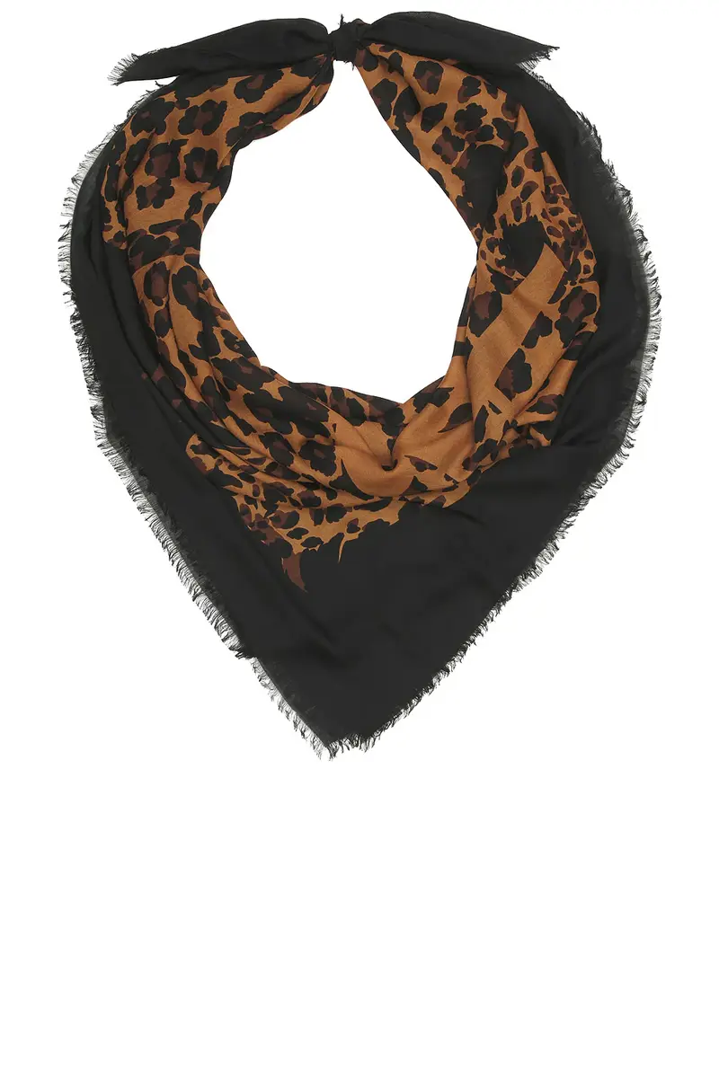Saint Laurent YSL & Leopard Carre Scarf | Thumbnail 2