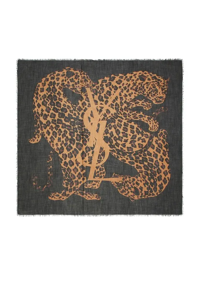 YSL & Leopard Carre Scarf YSL & Leopard Carre Scarf
