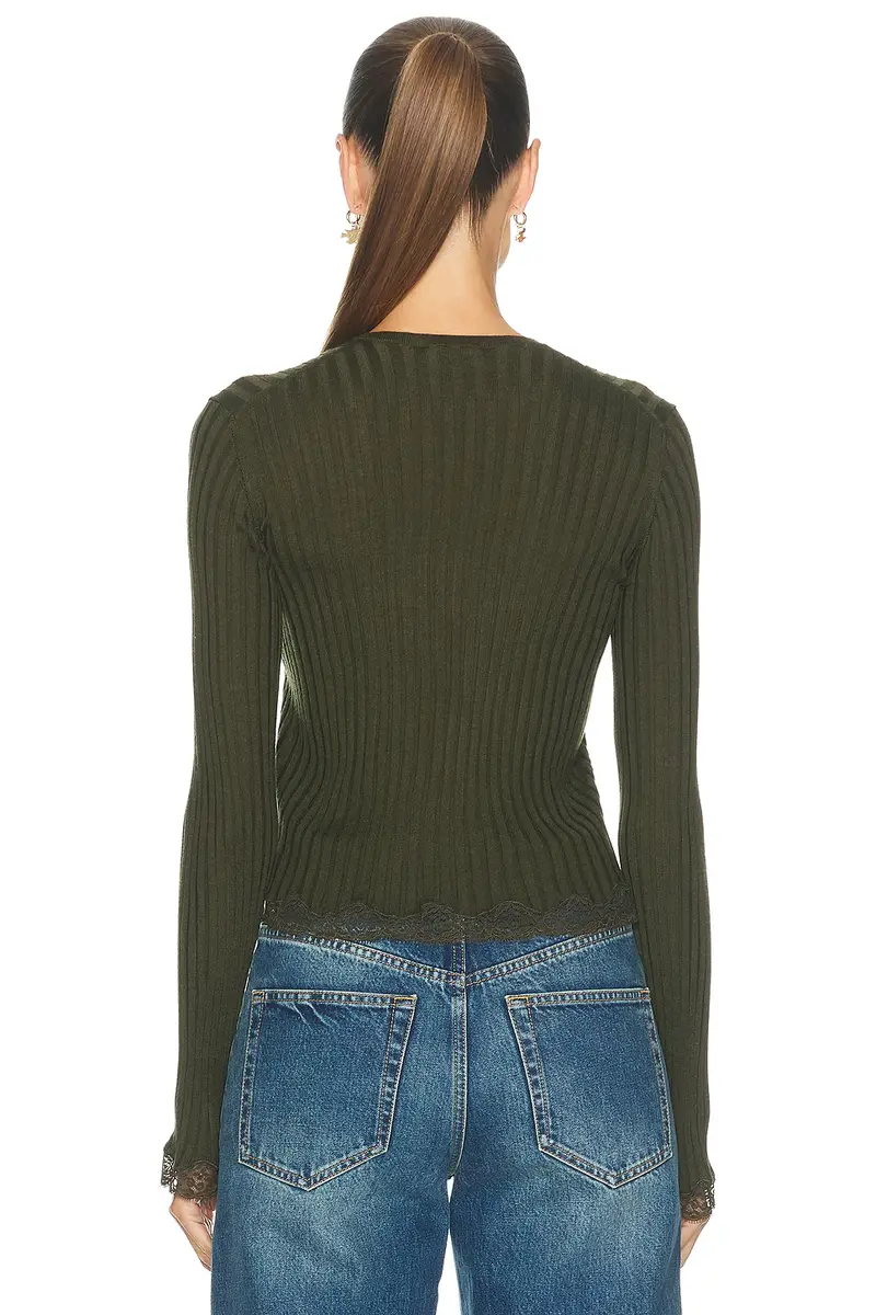 Saint Laurent Lace Trimmed Sweater | Thumbnail 3 Saint Laurent Lace Trimmed Sweater | Thumbnail 3