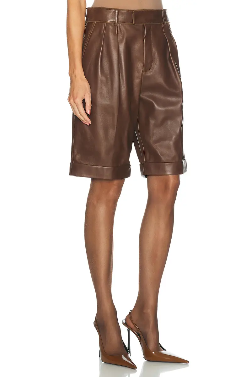 Saint Laurent Leather Bermuda Short | Thumbnail 2 Saint Laurent Leather Bermuda Short | Thumbnail 2