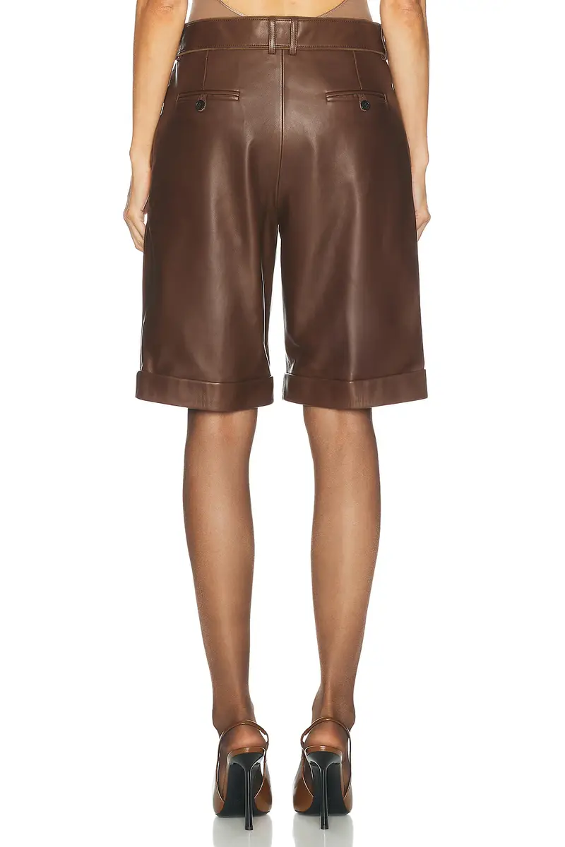 Saint Laurent Leather Bermuda Short | Thumbnail 4 Saint Laurent Leather Bermuda Short | Thumbnail 4