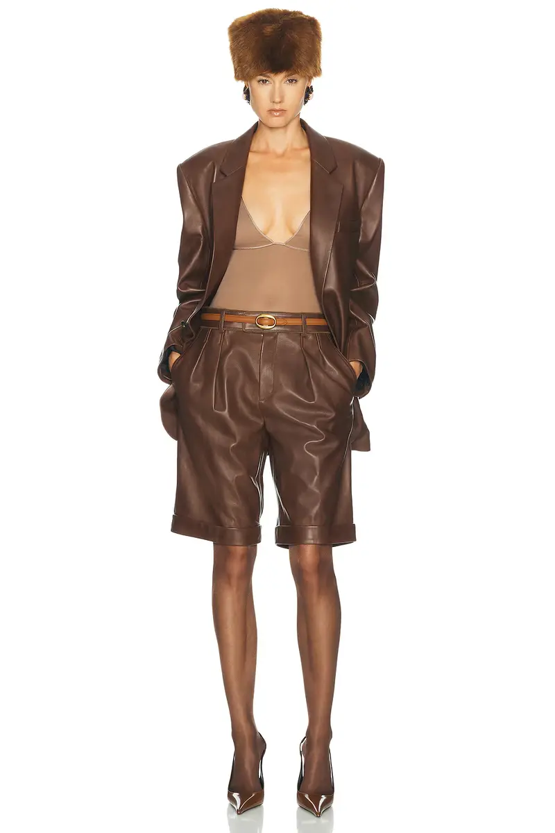 Saint Laurent Leather Bermuda Short | Thumbnail 5 Saint Laurent Leather Bermuda Short | Thumbnail 5