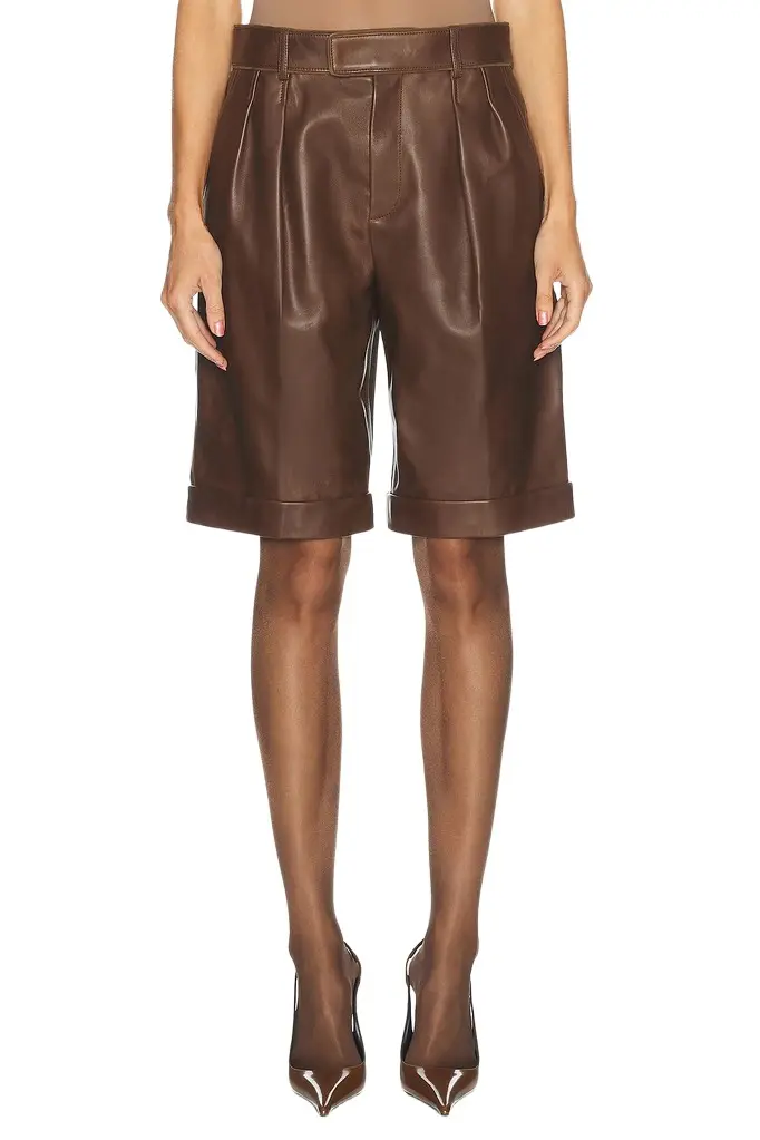 Saint Laurent Leather Bermuda Short