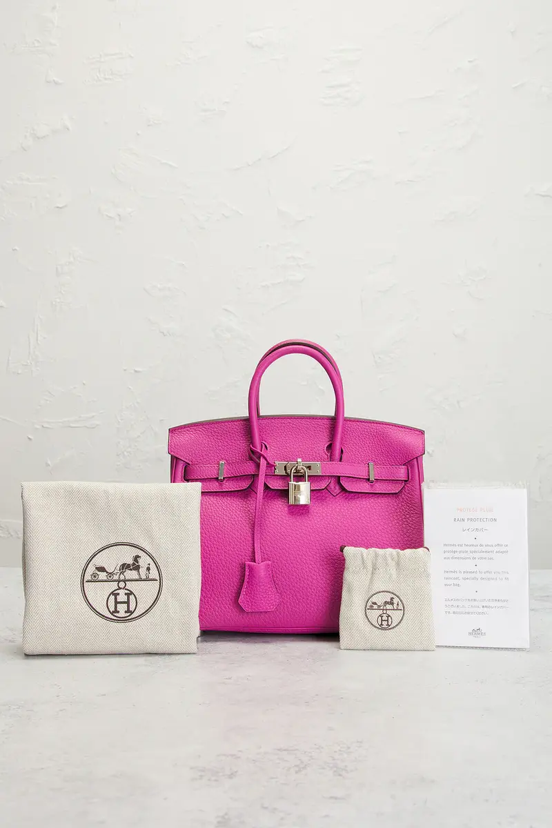 HERMÈS Hermes Taurillon Clemence Birkin 25 Retourne Handbag | Thumbnail 9