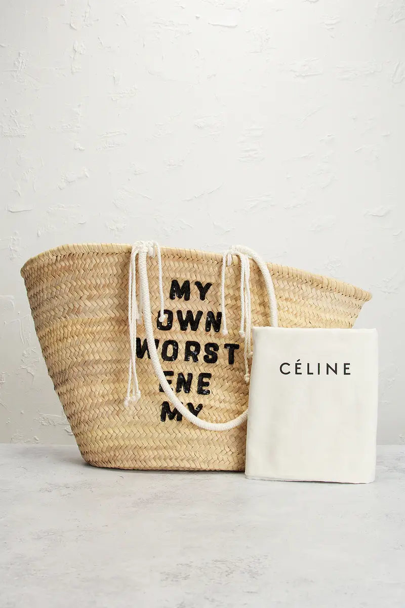 Celine Celine X David Kramer Raffia Panier Tote Bag | Thumbnail 9