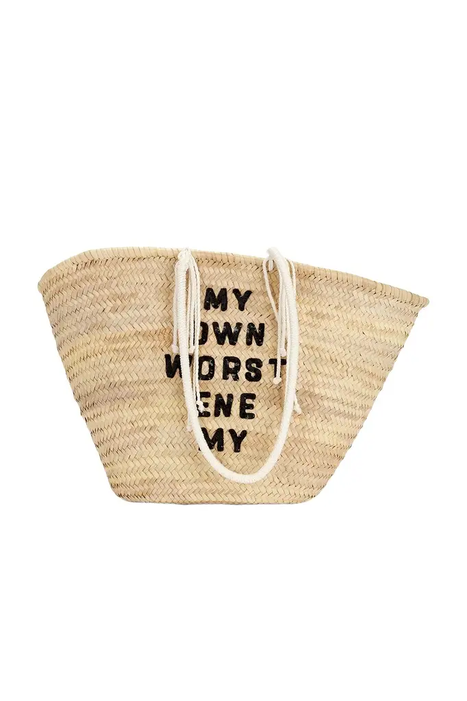 Celine Celine X David Kramer Raffia Panier Tote Bag