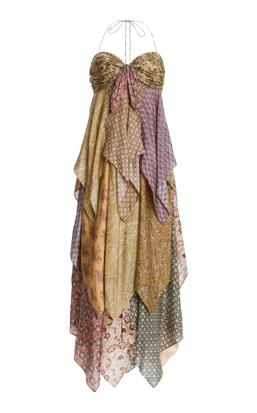Fairlight Scarf-Detailed Silk Midi Dress