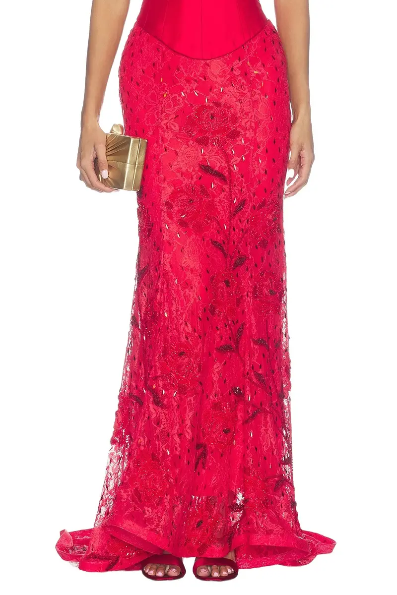 Red Siren Rose Skirt