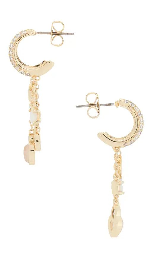 By Adina Eden Pave Chain Charm Drop Earring | Thumbnail 2 By Adina Eden Pave Chain Charm Drop Earring | Thumbnail 2