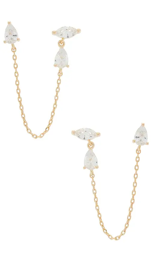 Marquise X Pear Chain Stud Earring Marquise X Pear Chain Stud Earring